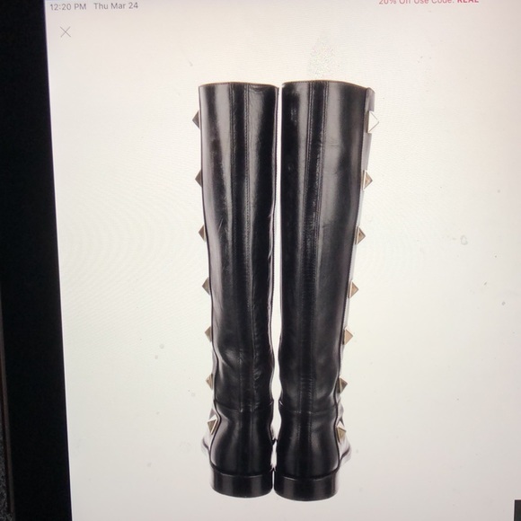 Valentino Rockstud accents leather riding boots - Picture 5 of 7